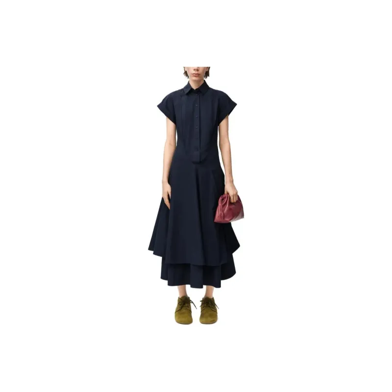LOEWE Ruffle Detailed Midi Dress-0