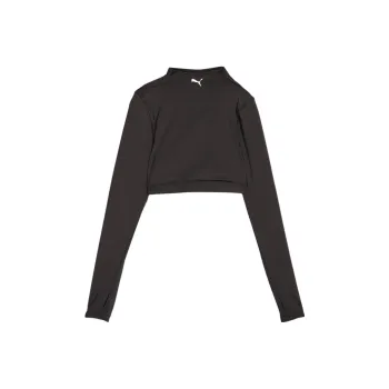 PUMA Modest Women's Long Sleeve Sports Bra Workout Clothing Women's Black