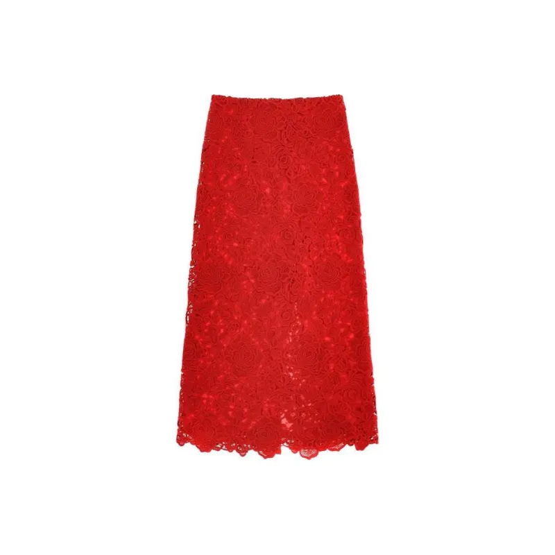 Valentino Lace Detailed Pencil Skirt-0
