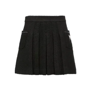 ONLY Casual Short Skirts Women's HE9DELIA Black Tweed DELIA TWEED BLACK