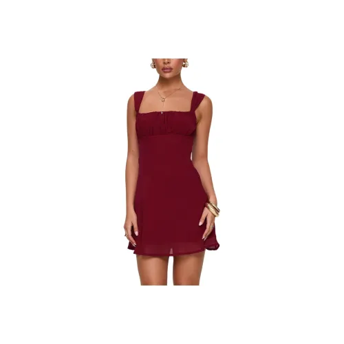 PRINCESS POLLY SOLASTA MINI DRESS Slip Dresses Women's RED/Red