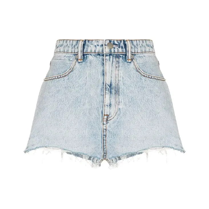 Alexander Wang Bite Logo-embosed Denim Shorts-0