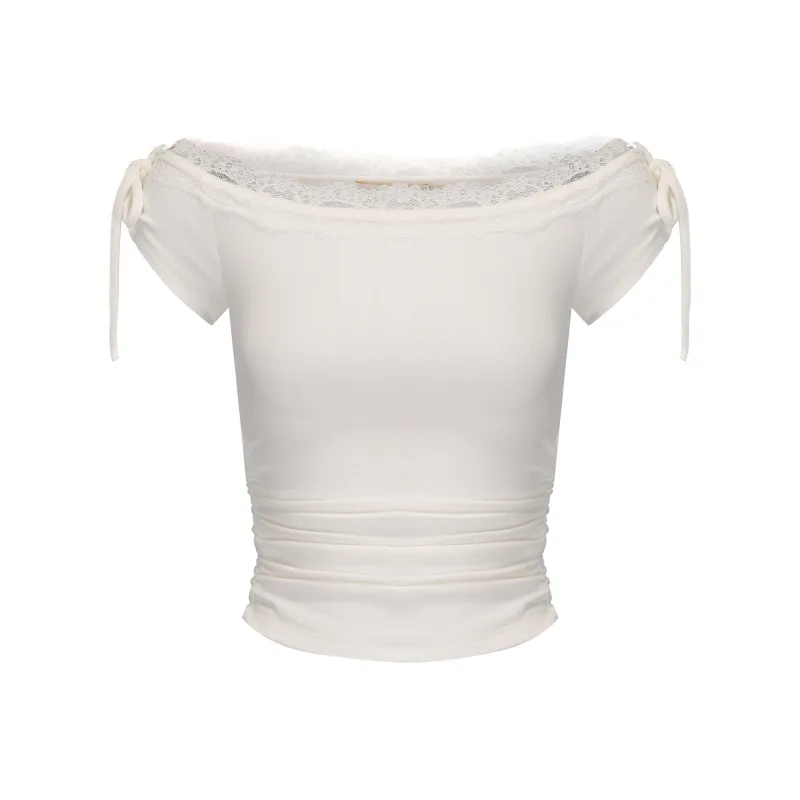CHIWAWAMEME T Shirts Women's Cream Beige White-0