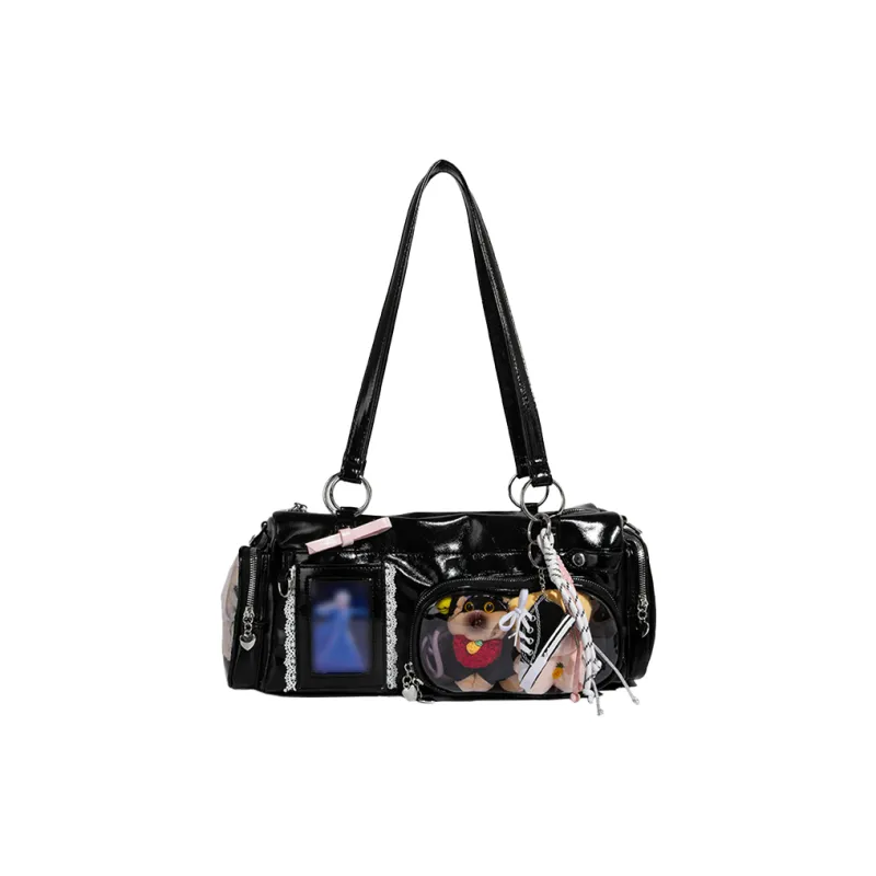 SHORT HAIR GIRL PU Shoulder Bag Ita Bags Women's-6
