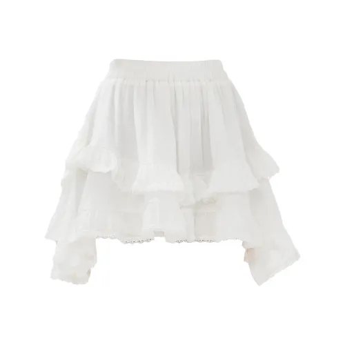 Enhanced Casual Short Skirts Women's White
