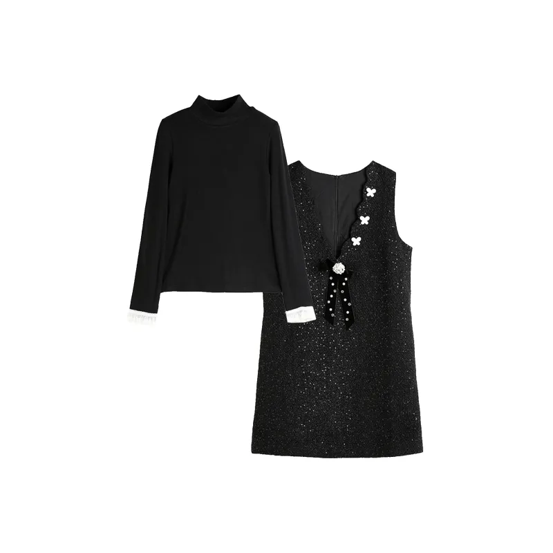 Hang Yi Court Long Sleeved Dresses Women's-0