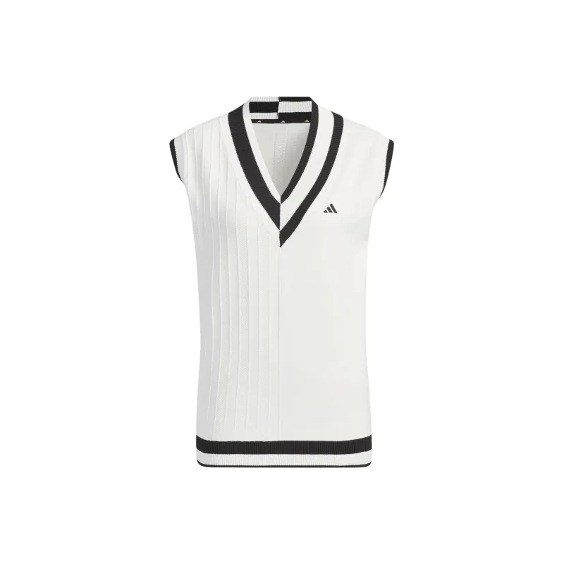 Adidas Loose Fit Knit Vest Tank Tops Women's White-0