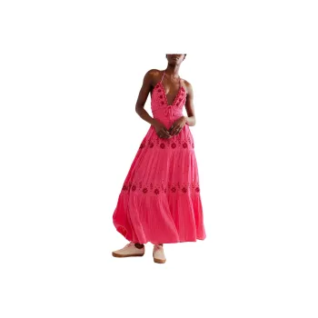 FREE PEOPLE Real Love Embroidered Dress Slip Dresses Women's Moxie Combo/Mosi