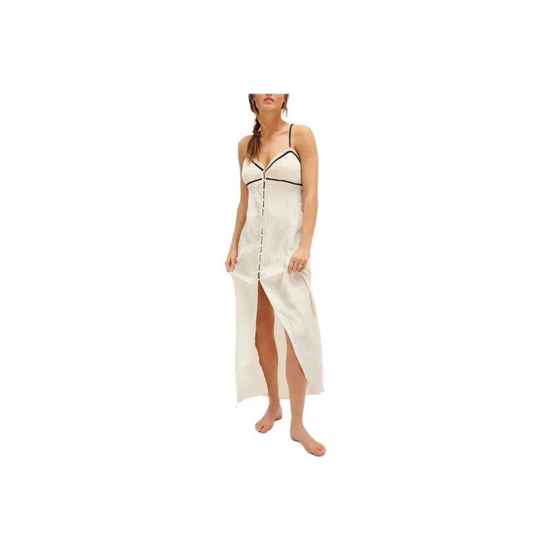 FREE PEOPLE Brighter Days Maxi Slip Slip Dresses Women's Whisper White-0