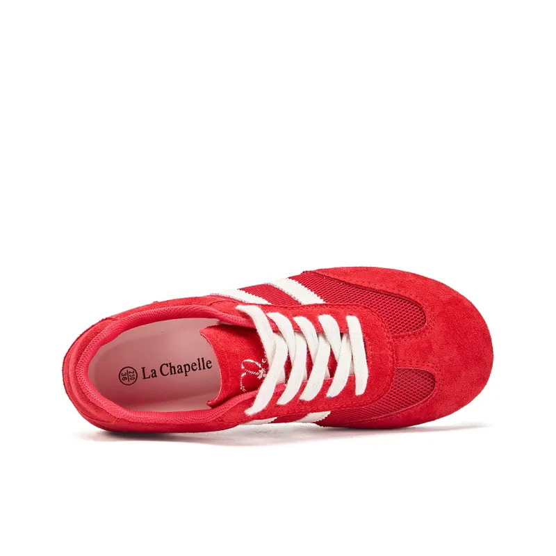 La Chapelle Anti Slip Wear Resistant Low Top Casual Shoes Women's Red-6