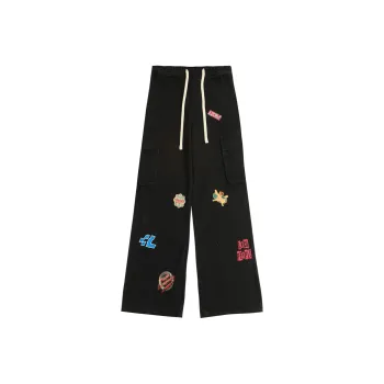 HKRXEC Casual Pants Unisex Black