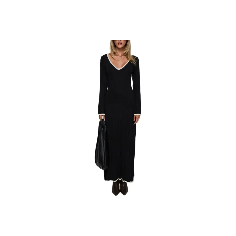 PRINCESS POLLY CLAIRA LONG SLEEVE MAXI DRESS Long Sleeved Dresses Women's BLACK/Black-0