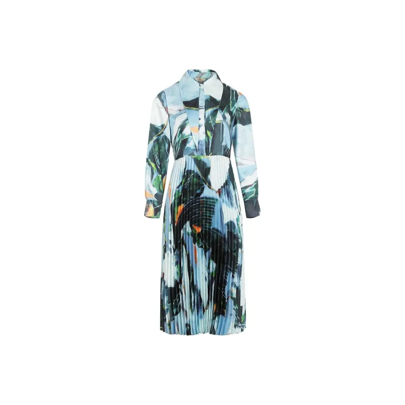 BBLLUUEE Long Sleeved Dress Women's Moonlight Blue-0