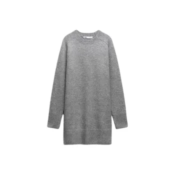 ZARA Long-Sleeved Dresses Women's Zebra Print Gray