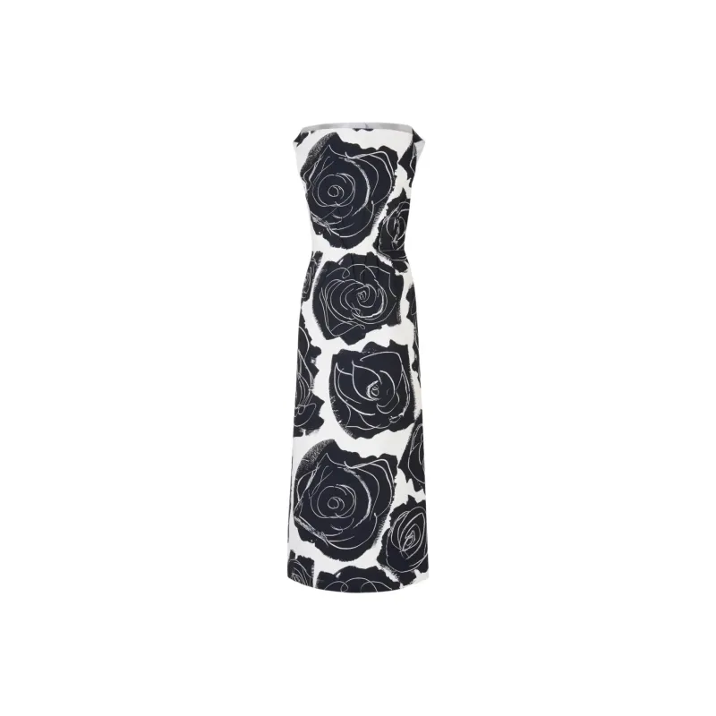 MARNI Rose print Midi Dress-0