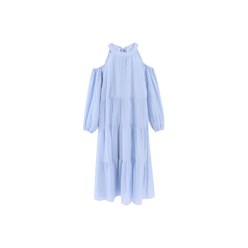 HAPG Long-Sleeved Dresses Women's Sky Blue-0