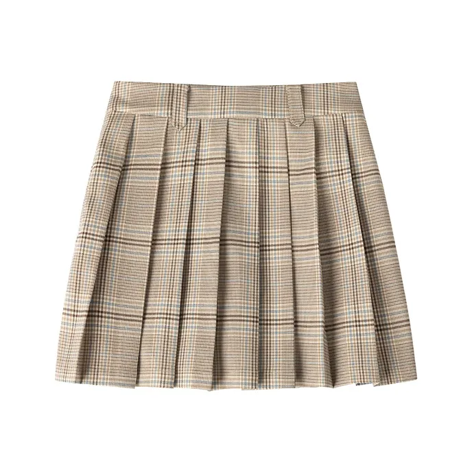 UNRETRO Casual Short Skirts Women's Khaki-0