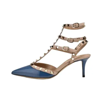 Valentino Rockstud Slim Heel High Heels Women's Blue