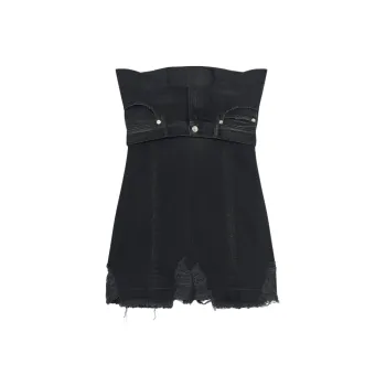 SAMI MIRO VINTAGE x IRO FW24 DENIM DRESS Sleeveless Dress Women's Black
