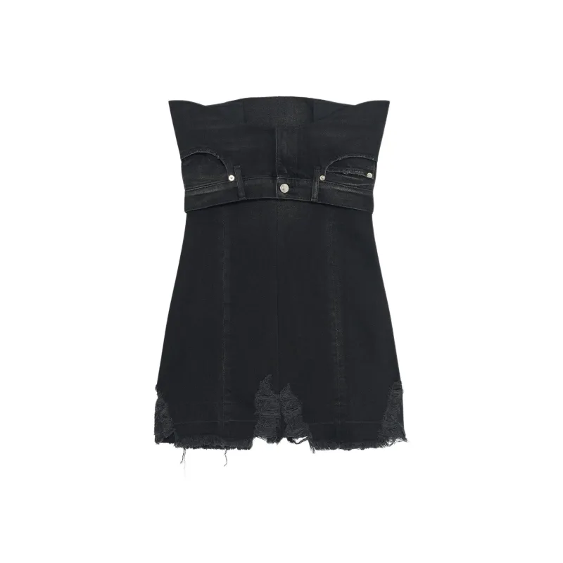 SAMI MIRO VINTAGE x IRO FW24 DENIM DRESS Sleeveless Dress Women's Black-0