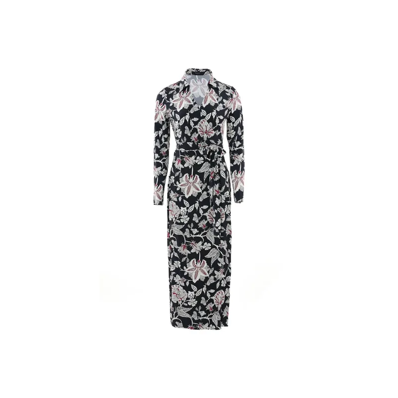BESIONIA SS25 Long-Sleeved Dresses Women's Black And White Pattern-0