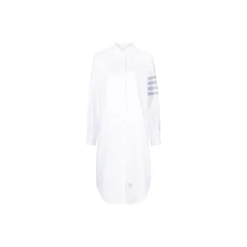 THOM BROWNE 4-Bar Long-Sleeved Shirt Dress