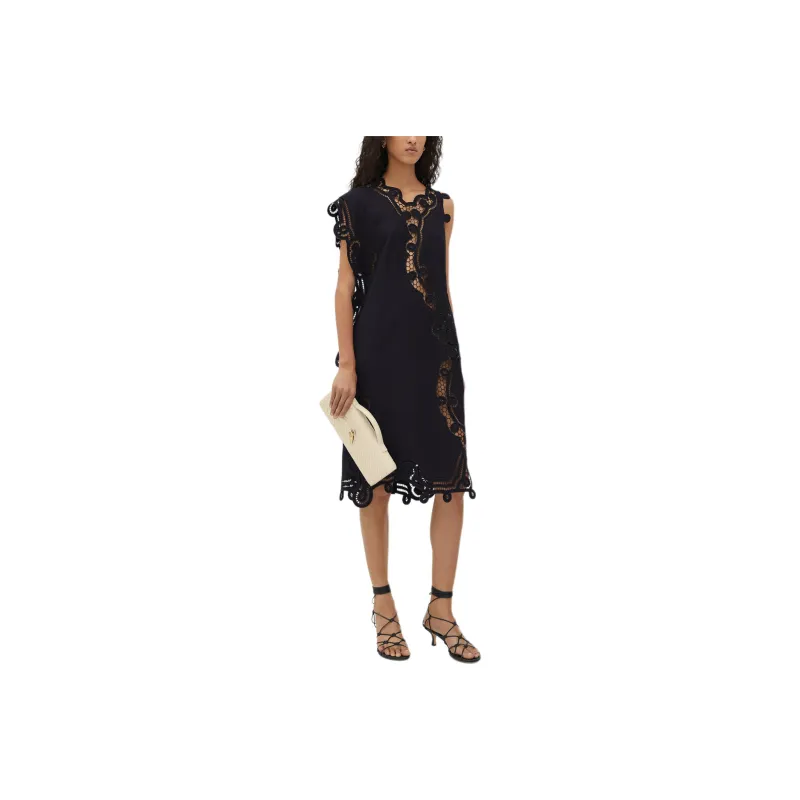 Bottega Veneta SS24 Sleeveless Dress Women's Blue Black-0