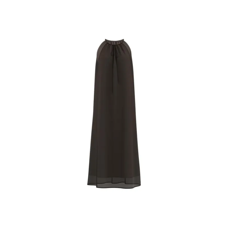 URBAN REVIVO Sleeveless Dress Women's Dark Coffee Brown-0