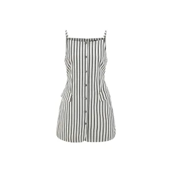 UR Slip Dress Women's Black Stripes