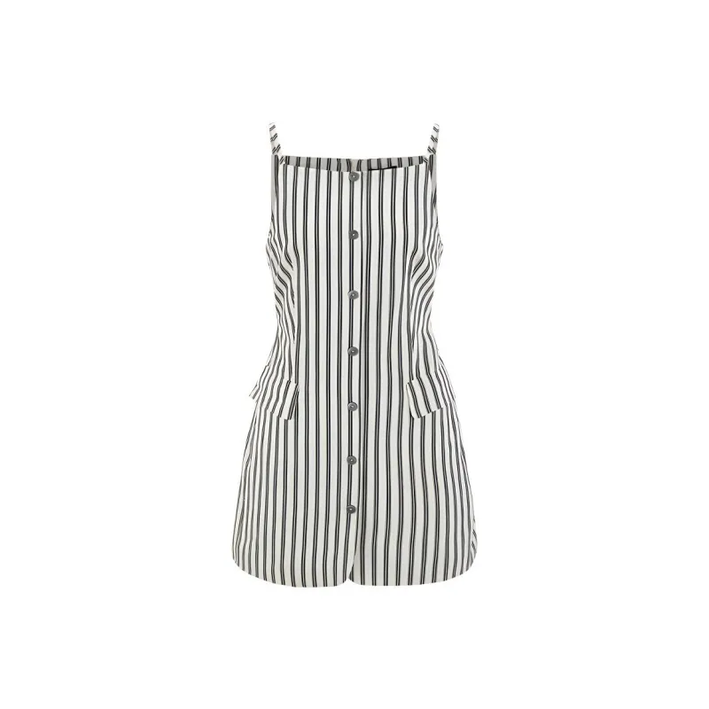 UR Slip Dress Women's Black Stripes-0