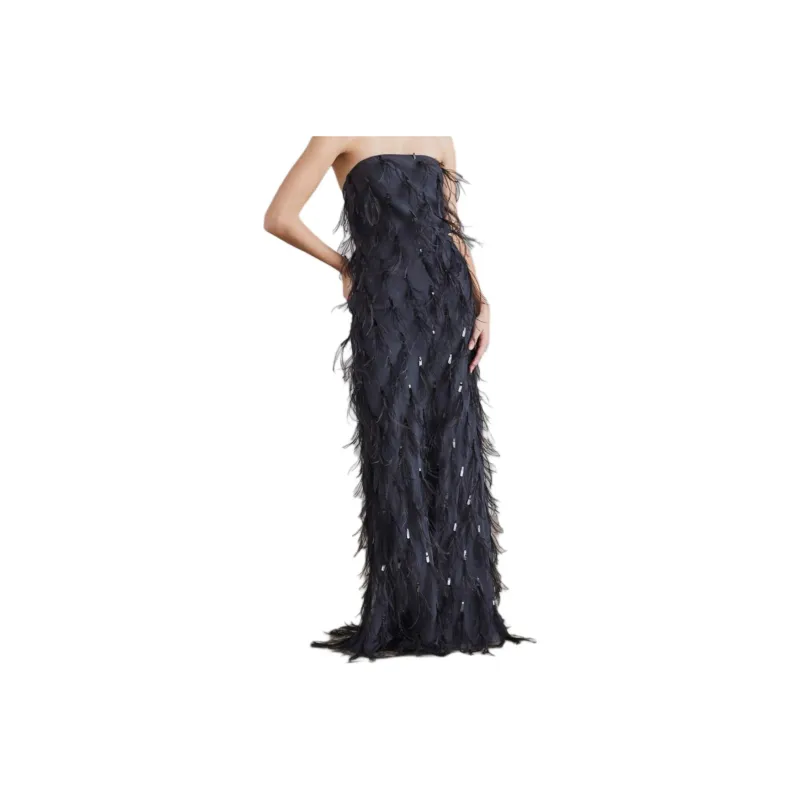 Brunello Cucinelli Feather-detail Gown-0