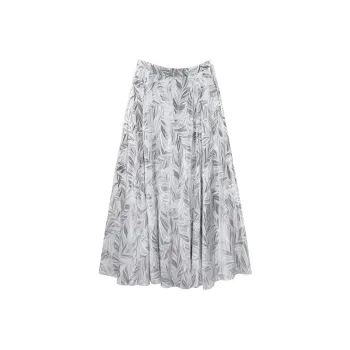 No Restrictions Casual Long Skirts Women's Black And White Print
