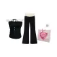 Black Top+Black Flared Pants+Box