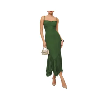 REFORMATION Aiko Dress Slip Dresses Women's Moss Green