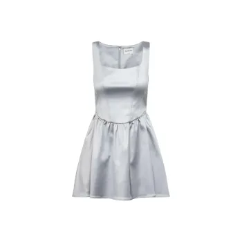 ARITZIA Sunday Best Septor Satin Dress Sleeveless Dress Women's Cool Lagoon Grey