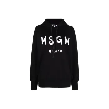 MSGM Logo print Cotton Hoodie