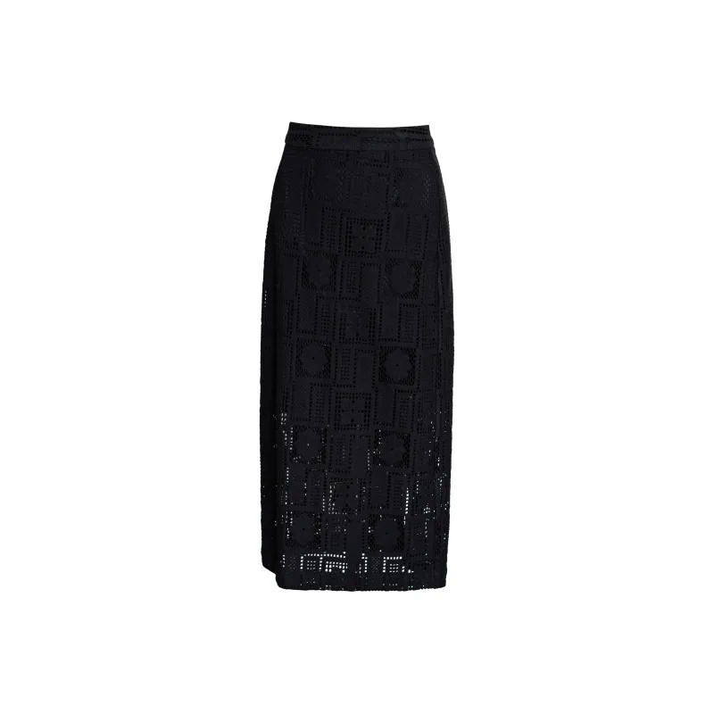 ROEYSHOUSE Casual Long Skirts Women's Black-0
