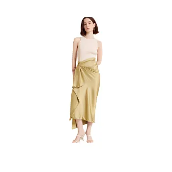 SUNDAY LIFE Casual Long Skirt Women's Beige Yellow
