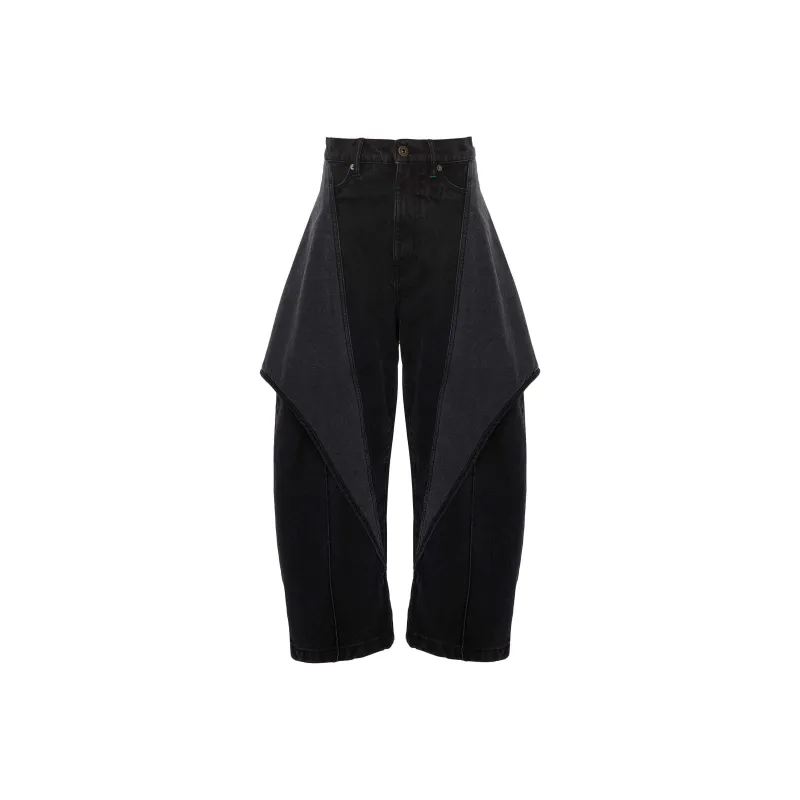 JW Anderson Cropped Sculptural Denim Jeans-0
