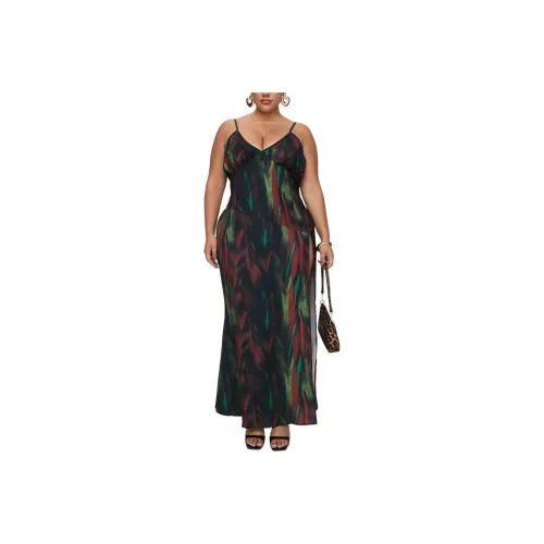 PRINCESS POLLY FEATHER MAXI DRESS Slip Dress Women's MULTI/Multicolor
