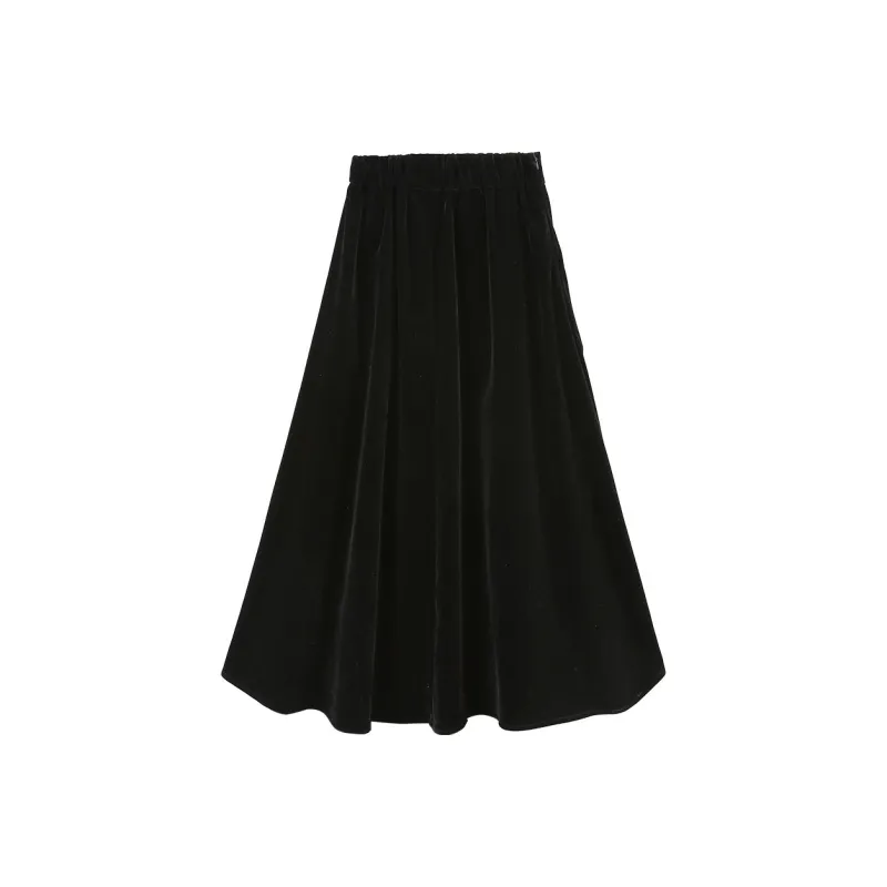 A Paradise For Awakening Casual Long Skirt Women's Black-0
