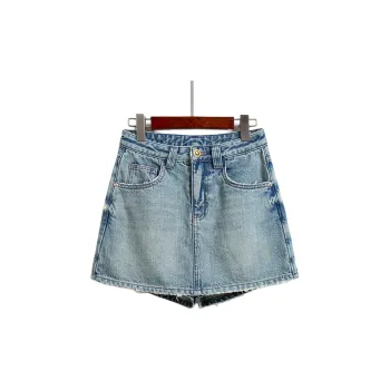 Ran and pure Denim Short Skirts Women's Light Blue