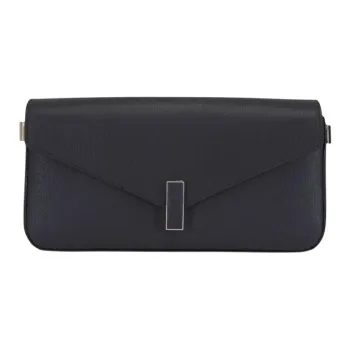 Valextra Iside Leather Envelope Bag, Clutch Women's Black