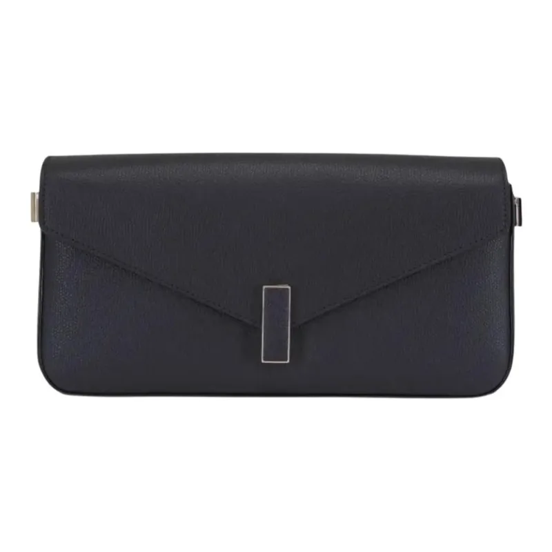 Valextra Iside Leather Envelope Bag, Clutch Women's Black-0