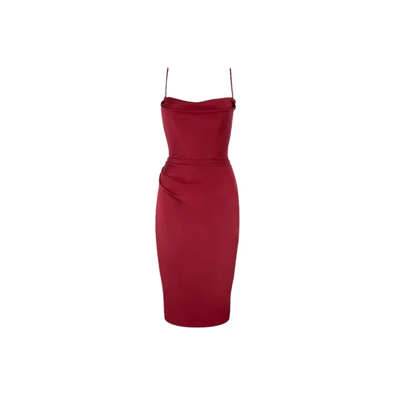 HOUSE OF CB ANJA Slip Dresses Women's WINE/Burgundy-0