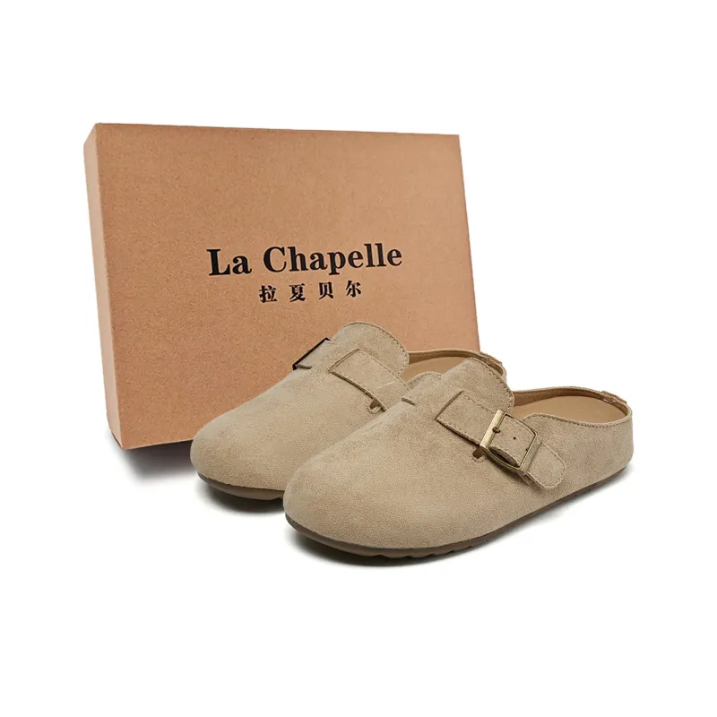 La Chapelle Leather Patchwork Woven Abrasion Resistant Slip Resistant Closed Toe Slippers Women's-0