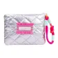Rose Red Diamond Grid Cosmetics Storage Bag