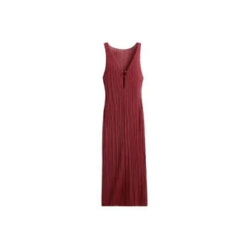 H&M Sleeveless Dress Women's Deep Red