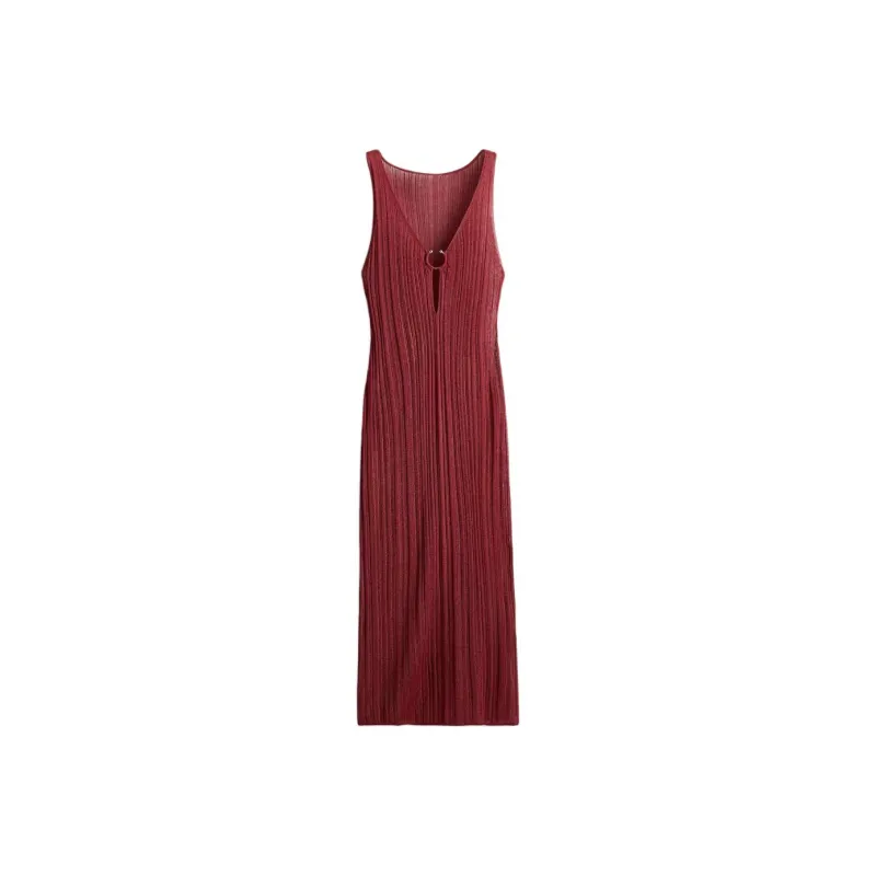 H&M Sleeveless Dress Women's Deep Red-0