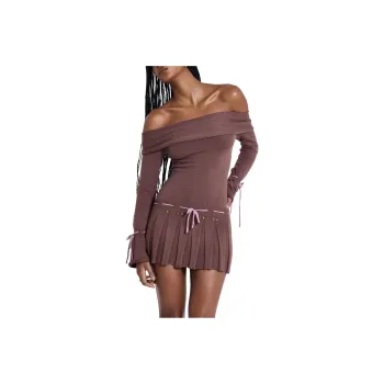Jaded London Fatale Collection Long-Sleeved Dresses Women's Brown